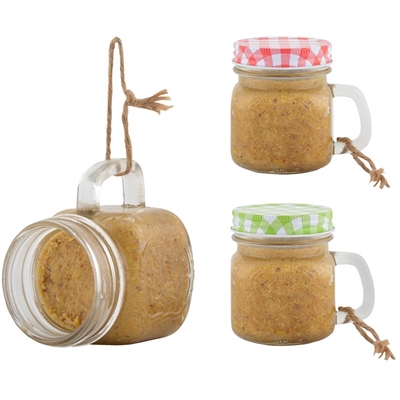 BEST FOR BIRDS Pindakaas in Tuinmok Assorti 10×7,5 cm – Rood-wit/Groen-wit