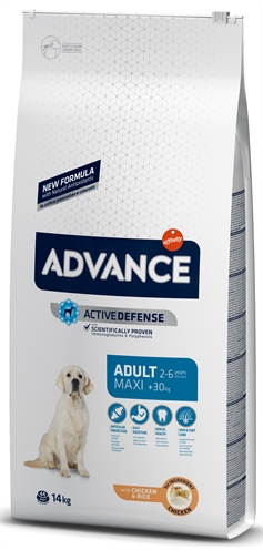 ADVANCE Hondenvoer Maxi Adult | Speciaal formaat brok, makkelijk verteerbaar, met taurine - 14 kg