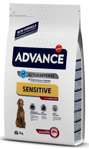ADVANCE Hondenvoer Sensitive Lamb/Rice - Voor gevoelige maag & huid | Enkeldierlijk lam en rijst - 3 kg