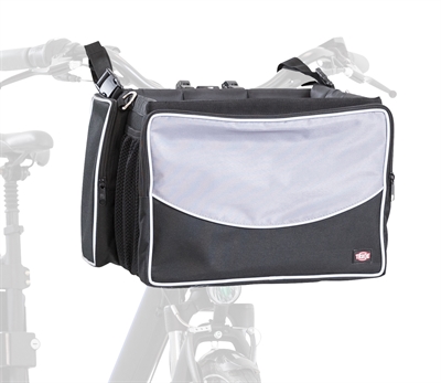 TRIXIE Fietsmand Nylon Zwart/Grijs 41×26×26 cm – Voor Honden