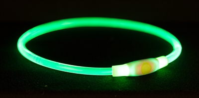 TRIXIE Lichtgevende Halsband USB Oplaadbaar Groen 40×0,8 cm – S-M