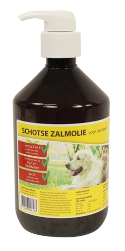 UTOPIA Zalmolie Naturel 500 ml – Gezond aanvullend diervoer voor honden