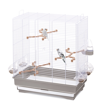 IMAC Vogelkooi Carlotta 50×30×56 cm – Taupe/Wit