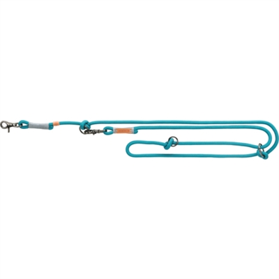 TRIXIE Hondenriem Be Nordic Petrol/Lichtgrijs 200×0,8 cm – Verstelbaar
