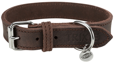 TRIXIE Hondenhalsband Rustic Vetleer Donkerbruin 34-40×2,5 cm – S-M