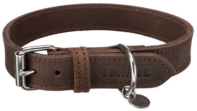 TRIXIE Hondenhalsband Rustic Vetleer Donkerbruin 37×44 cm – M