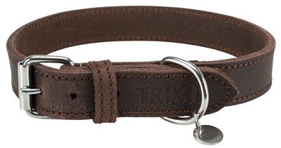 TRIXIE Halsband Hond Rustic Vetleer Donkerbruin 42-48×2,5 cm