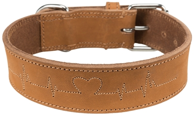 TRIXIE hondenhalsband Rustic Vetleer Heartbeat bruin 47×55 cm – L