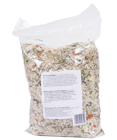 DIERENDROGIST Voedingssupplement Kruiden/Groenten/Rijst 1 kg – Aanvulling voor honden