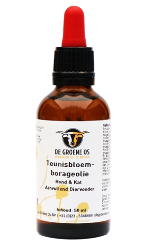 DE GROENE OS Teunisbloem-borageolie Hond/Kat 50 ml – Supplement