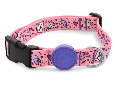 MORSO hondenhalsband gerecycled Sweet Tweet Roze 30-42×1,5 cm