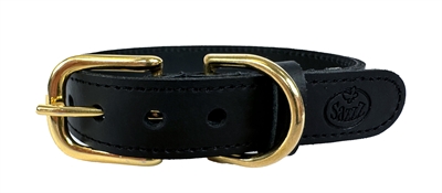 SAZZZ Hondenhalsband Braveheart Classic Leer Zwart 22-28×1,5 cm