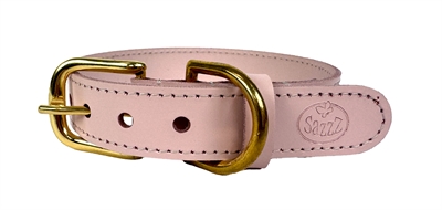 SAZZZ Hondenhalsband Braveheart Classic Leer Lichtroze 22×1,5 cm