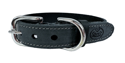 SAZZZ hondenhalsband Nomad Vintage Leer Antraciet 22-28×1,5 cm