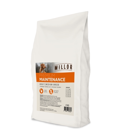 MILLOR Hundefutter Extrudiert Adult Maintenance 4 kg - für mittelgroße Rassen