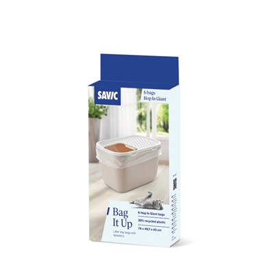 SAVIC kattenbakzakken Bag It Up Hop In Giant 12×5×25 cm – 6 stuks