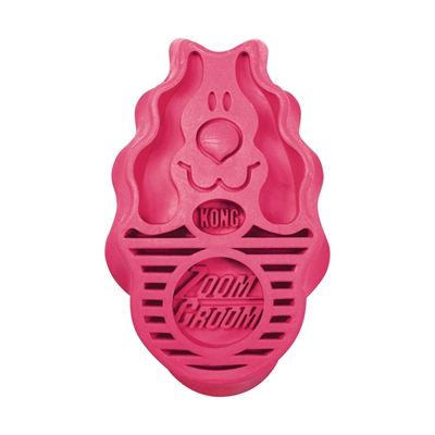 KONG ZoomGroom Rubber Borstel Roze L 7,5×4×12 cm – Hondenverzorging