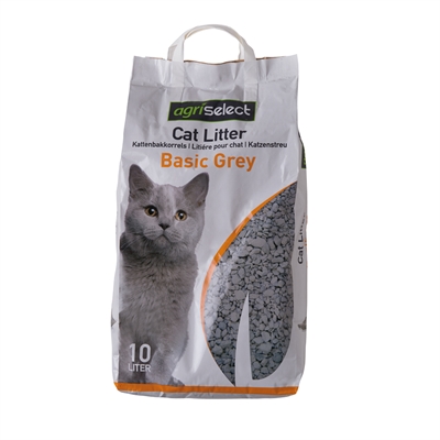 AGRISELECT kattenbakvulling Basic Grey 10 L – grijs