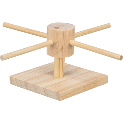 TRIXIE Voer Draaimolen Onbehandeld Hout 22×22×8 cm – Interactief speelgoed