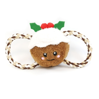 HAPPY PET hondenspeelgoed Kerstpudding trektouw 28×13×11 cm