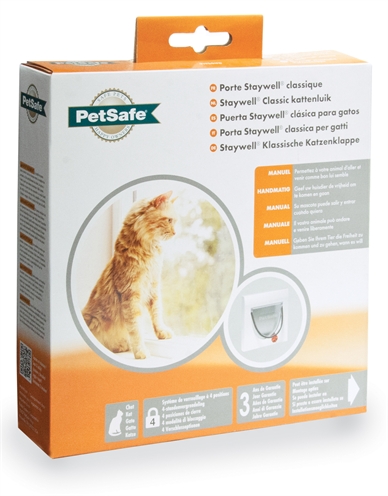 PETSAFE kattenluik Four Way 224×224 mm – wit