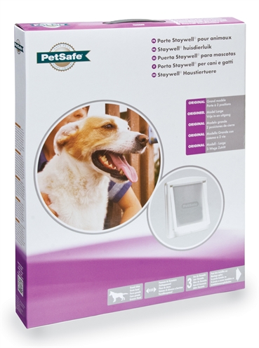 PETSAFE hondenluik LARGE 760×500 cm – wit/transparant